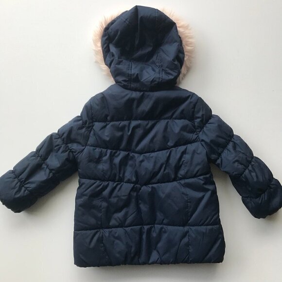 OSKKOSH Girl puffer & detachable inner reversible jacket, navy, pink Girls 4-5 - Picture 5 of 16